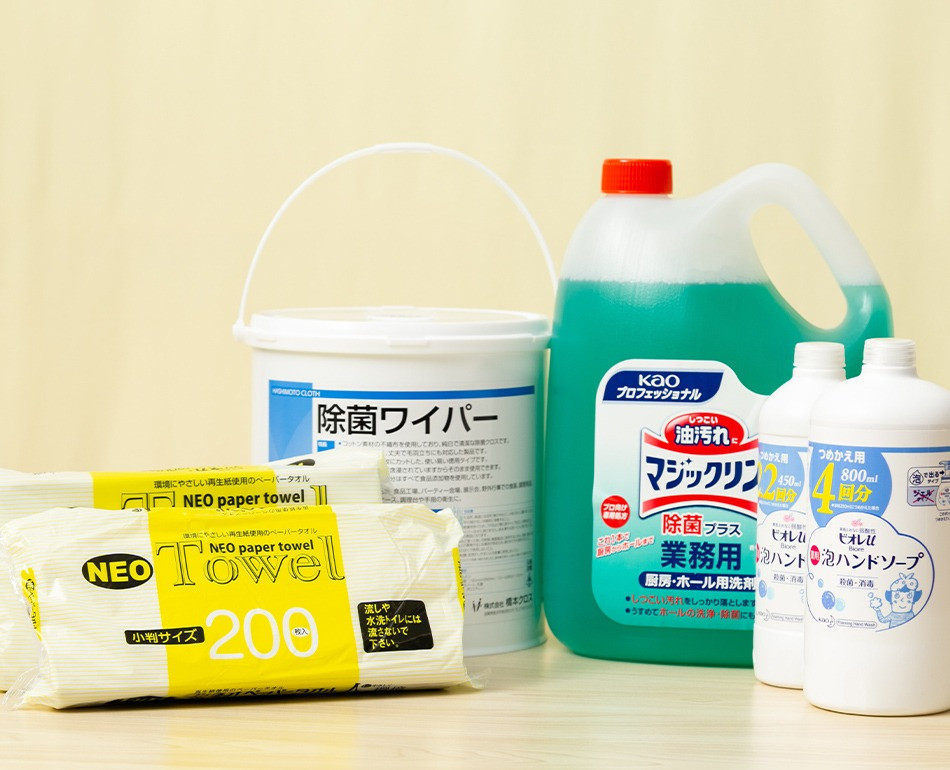 衛生用品や厨房機器も扱う包装資材専門店として大阪で実績多数